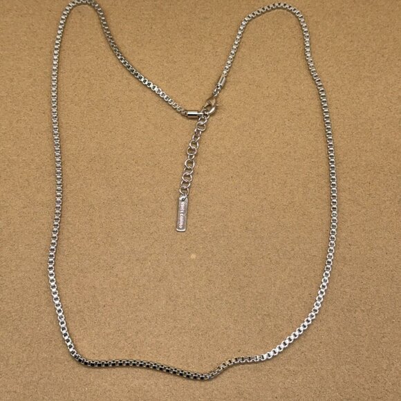 Vince Camuto Necklace Silver Tone Chunky Box Chain Long High Polished 30"- 31.5" - Picture 3 of 7